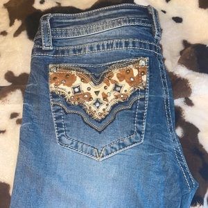 Miss me jeans with cow print!!